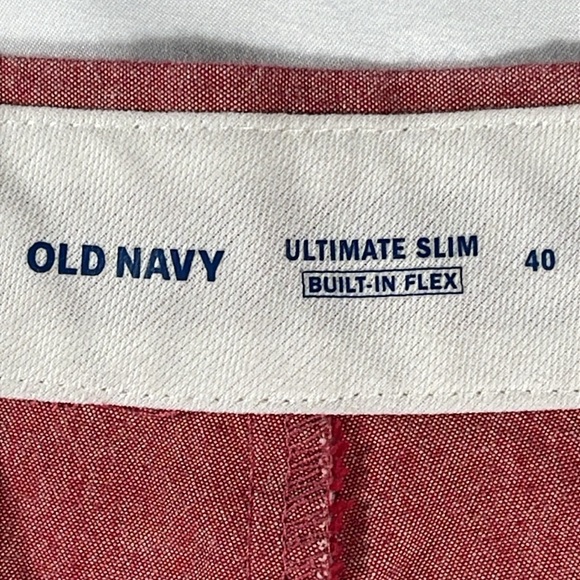 Old Navy mens weathered rose red Ultimate Slim flat front 10" shorts - size 40 - Picture 4 of 10